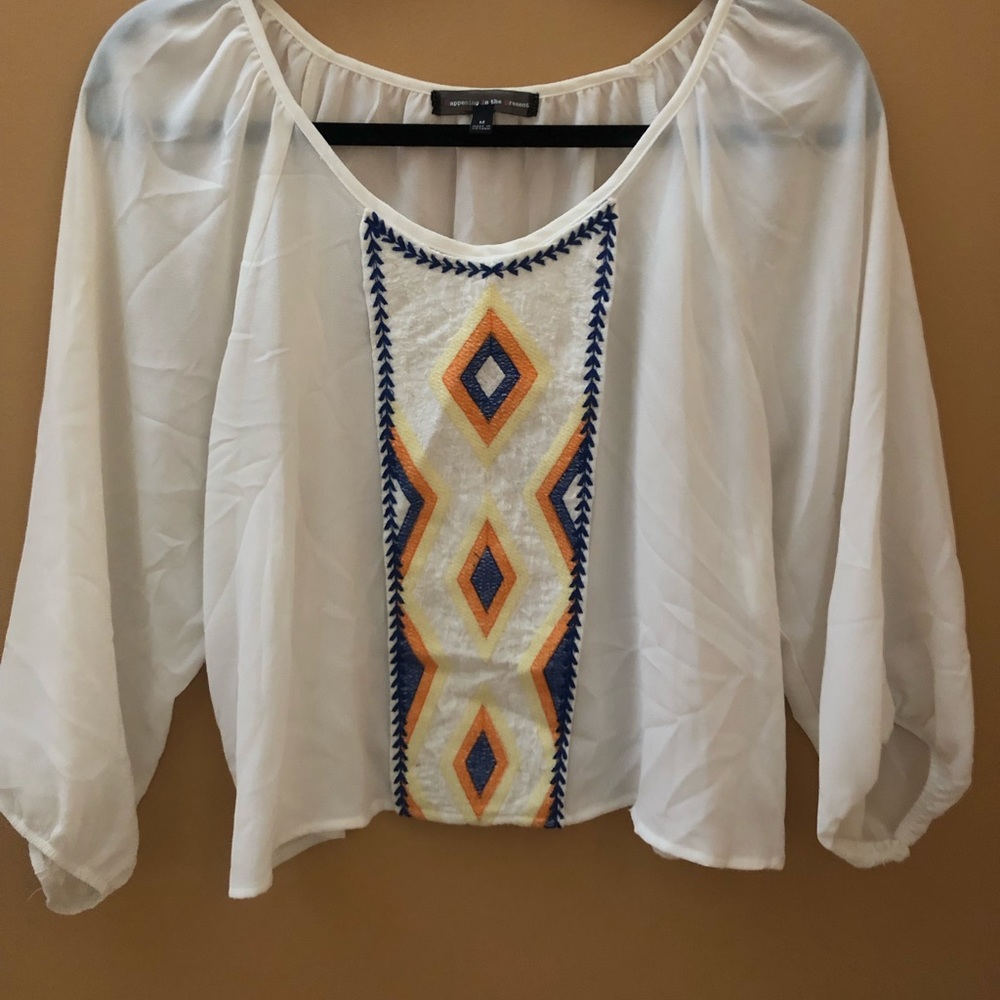 White blouse crop top